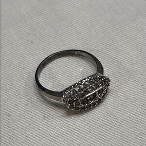 Large fashion ring CZ cluster vintage design.